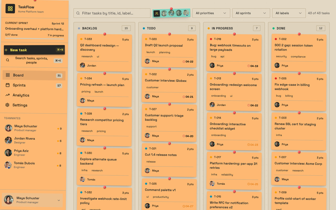 TaskFlow screenshot